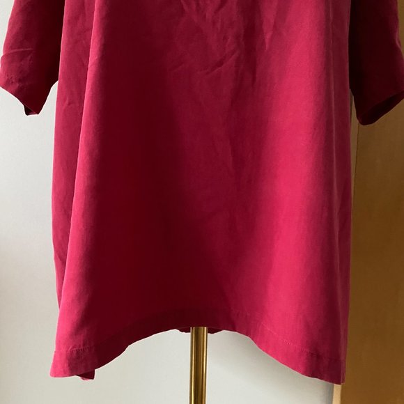 Eileen Fisher Recycled Tencel & Recycled Polyester Oversized Red Shirt (Medium) - Picture 5 of 10